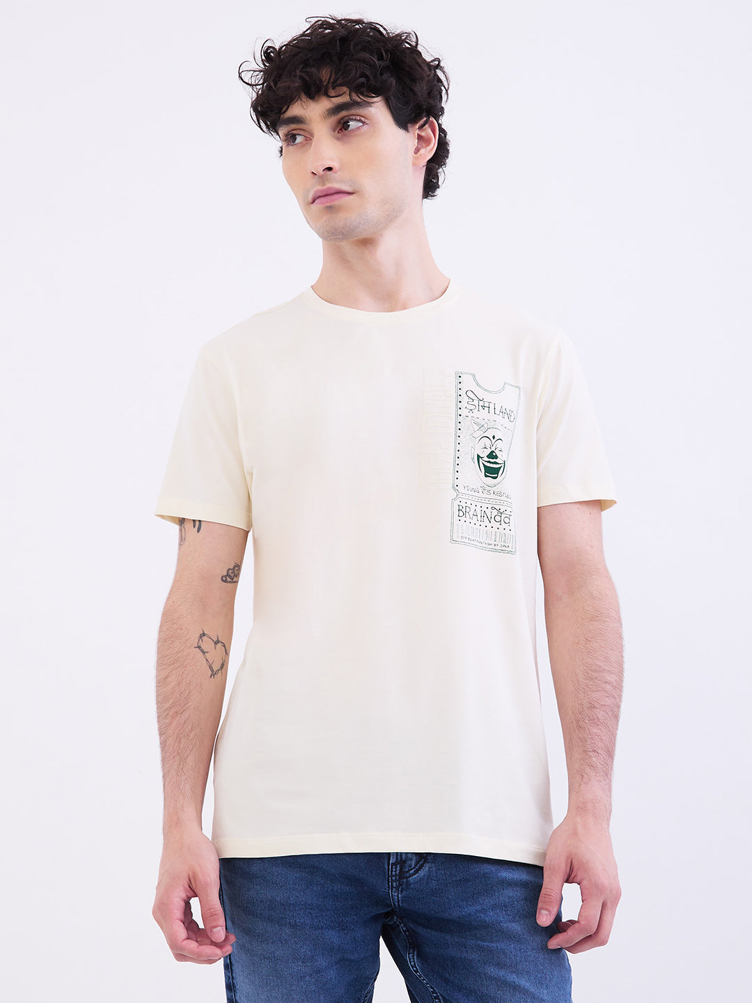 Men T-Shirt White Slim Fit