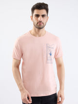 Men T-Shirt Pink Slim Fit