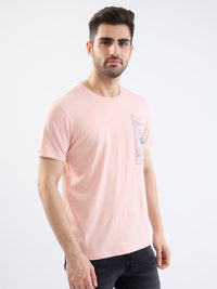 Men T-Shirt Pink Slim Fit