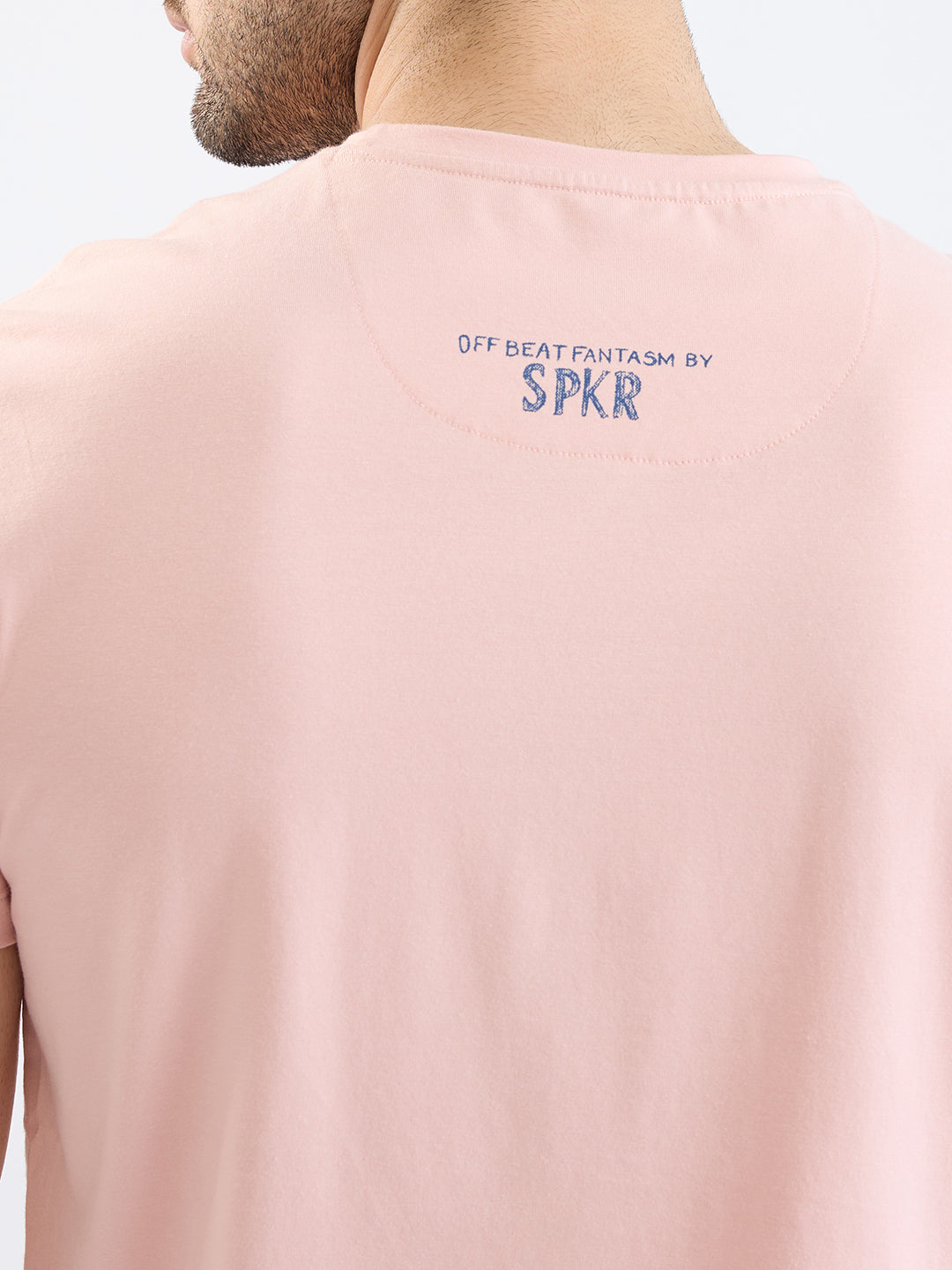 Spykar Soft Pink Slim Fit Casual T-Shirt For Men