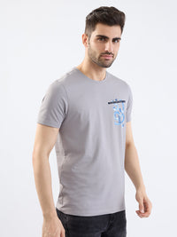 Men T-Shirt Grey Slim Fit