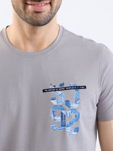 Men T-Shirt Grey Slim Fit