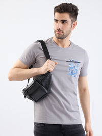 Men T-Shirt Grey Slim Fit