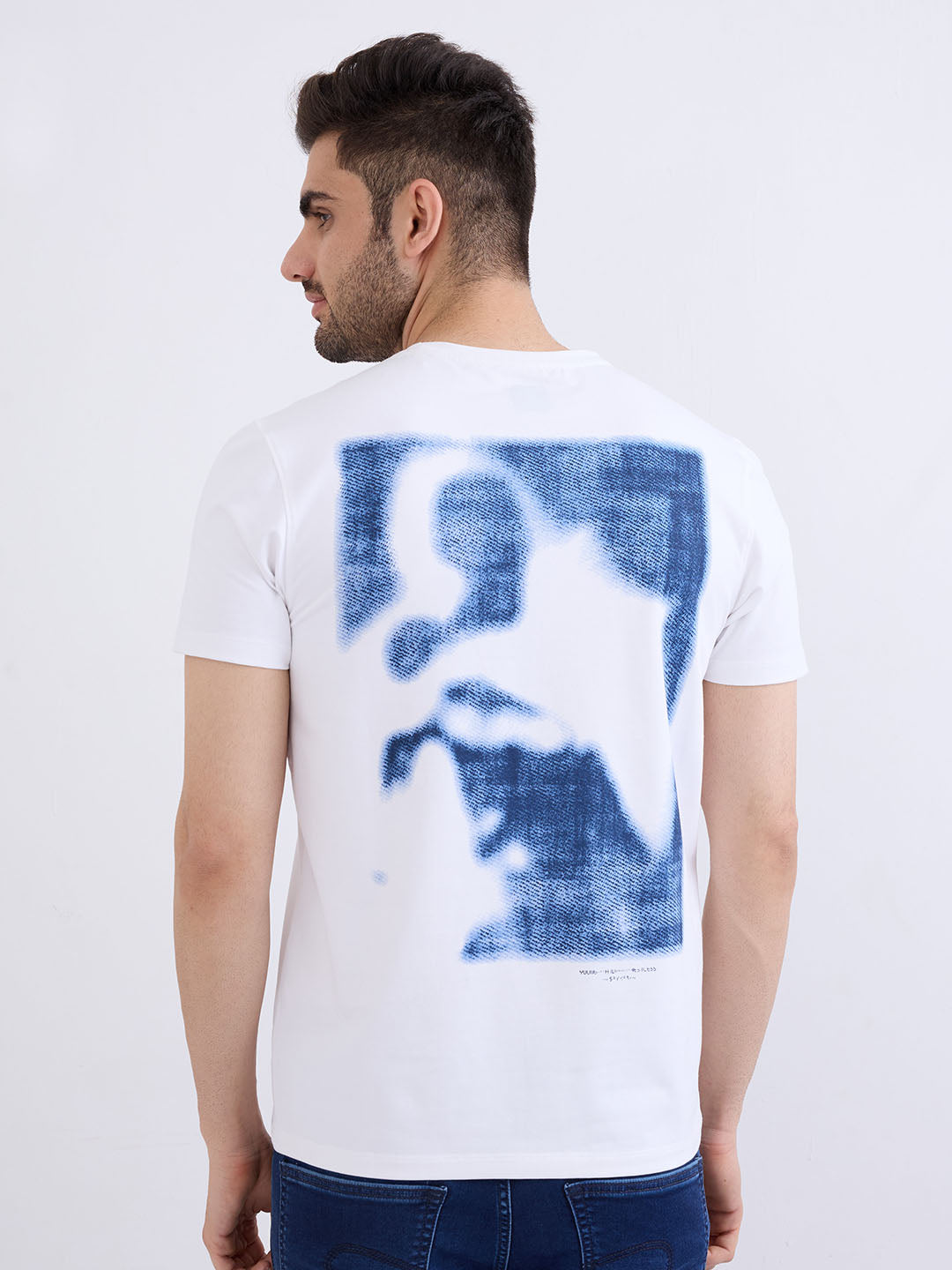 Spykar White Slim Fit Casual T-Shirt For Men