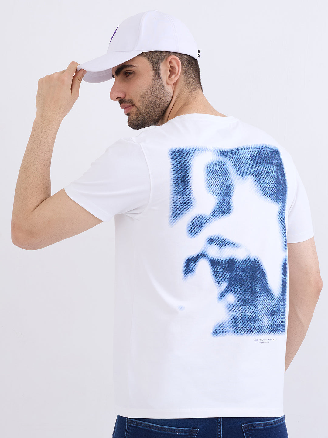 Spykar White Slim Fit Casual T-Shirt For Men