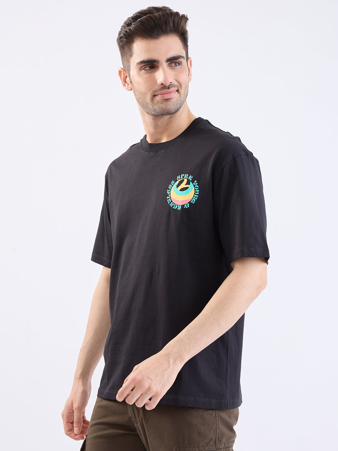 Men T-Shirt Black Comfort Fit