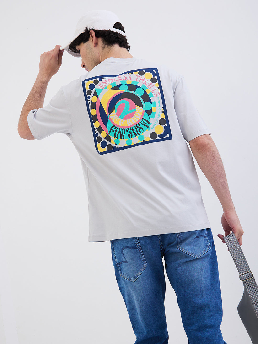Spykar Silver Grey Comfort Fit Casual T-Shirt For Men