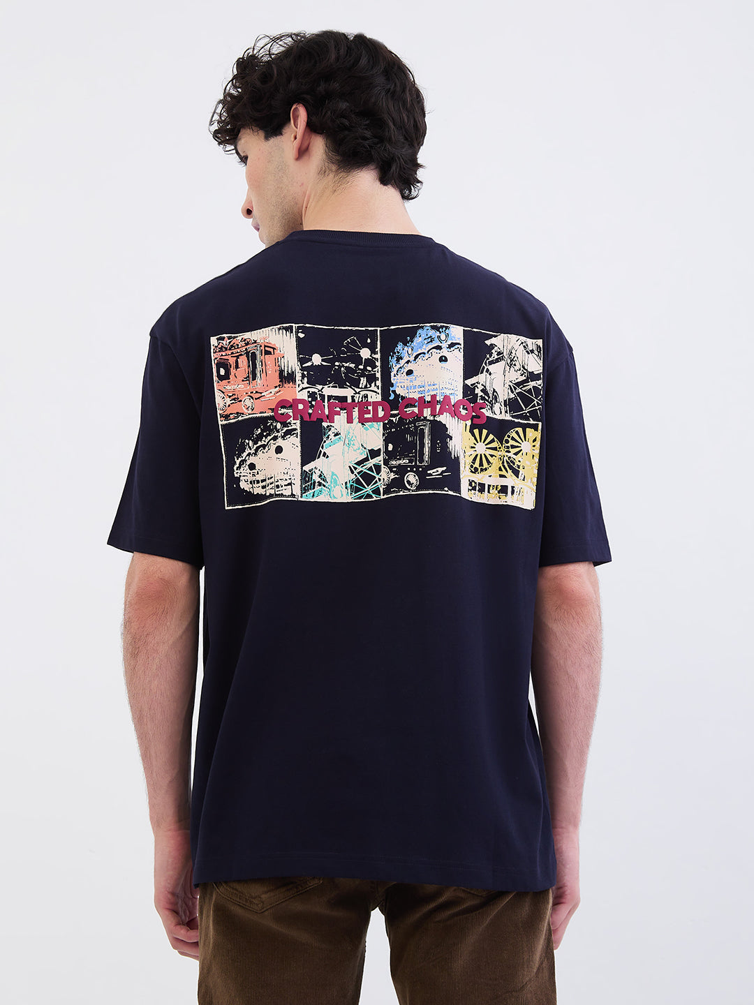 Spykar Navy Blue Comfort Fit Casual T-Shirt For Men