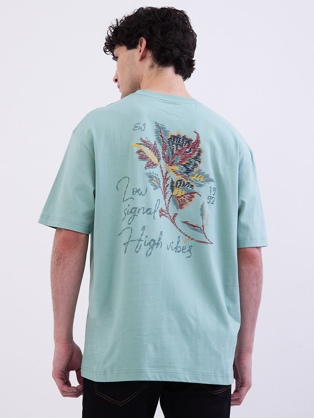 Spykar Granite Green Comfort Fit Casual T-Shirt For Men
