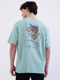 Men T-Shirt Green Comfort Fit