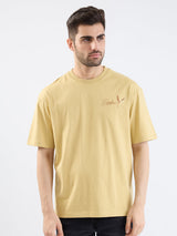 Men T-Shirt Beige Comfort Fit