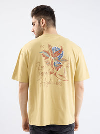 Men T-Shirt Beige Comfort Fit
