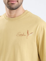 Men T-Shirt Beige Comfort Fit