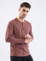 Men T-Shirt Brown Slim Fit