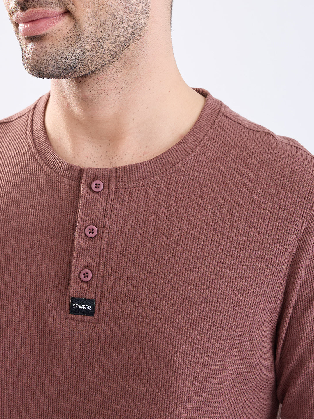Spykar Bison Brown Slim Fit Casual T-Shirt For Men