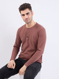Men T-Shirt Brown Slim Fit