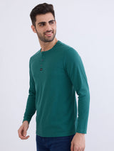 Men T-Shirt Green Slim Fit