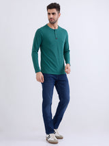 Men T-Shirt Green Slim Fit
