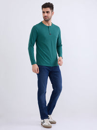 Men T-Shirt Green Slim Fit