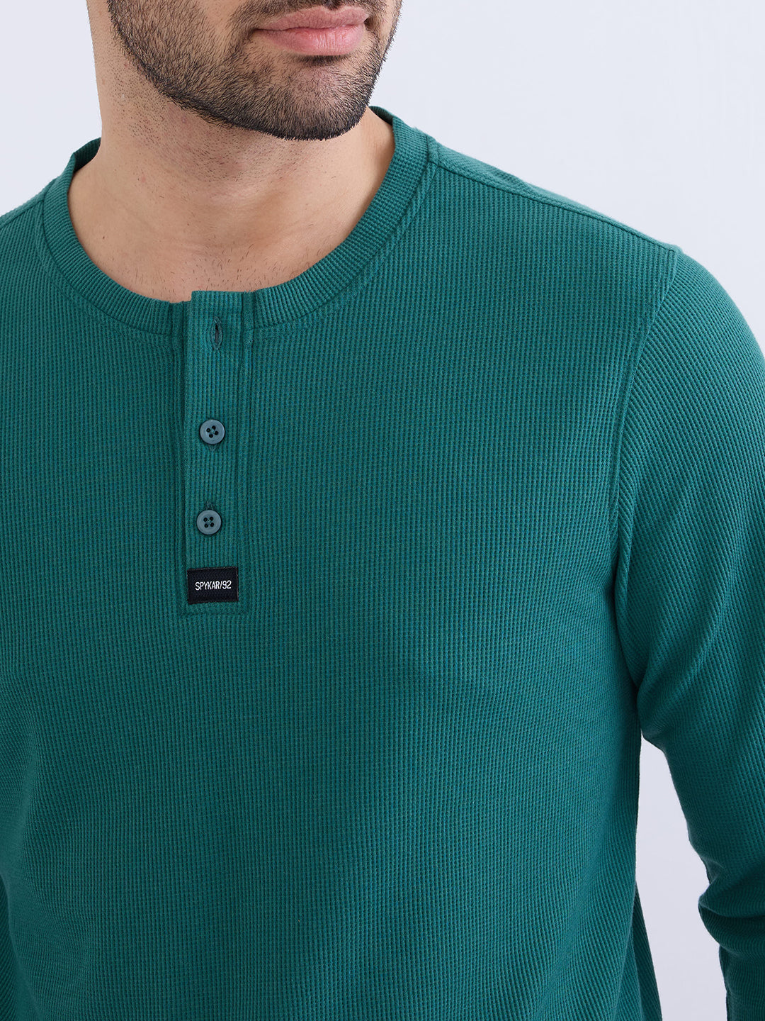 Spykar Teal Green Slim Fit Casual T-Shirt For Men