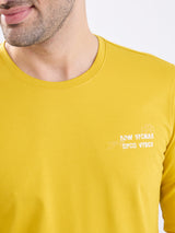 Men T-Shirt Yellow Slim Fit