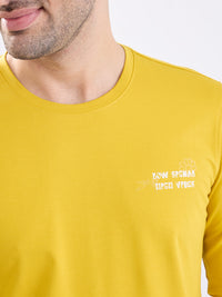 Men T-Shirt Yellow Slim Fit