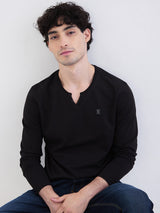 Men T-Shirt Black Slim Fit
