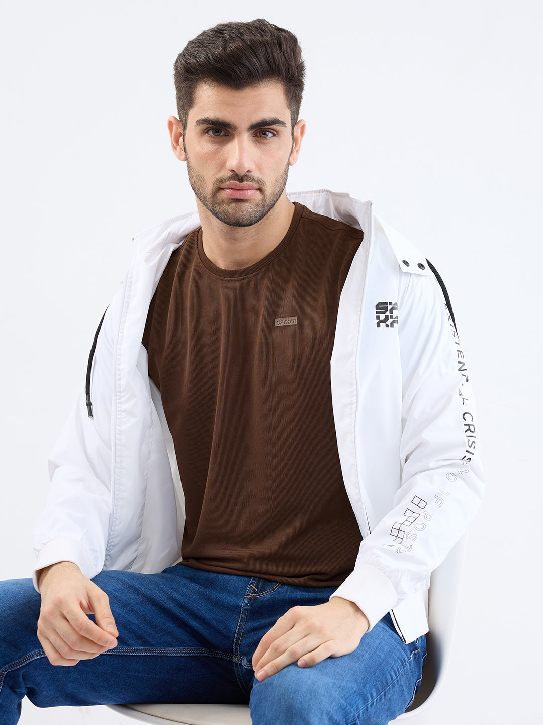 Spykar Bison Brown Slim Fit Casual T-Shirt For Men