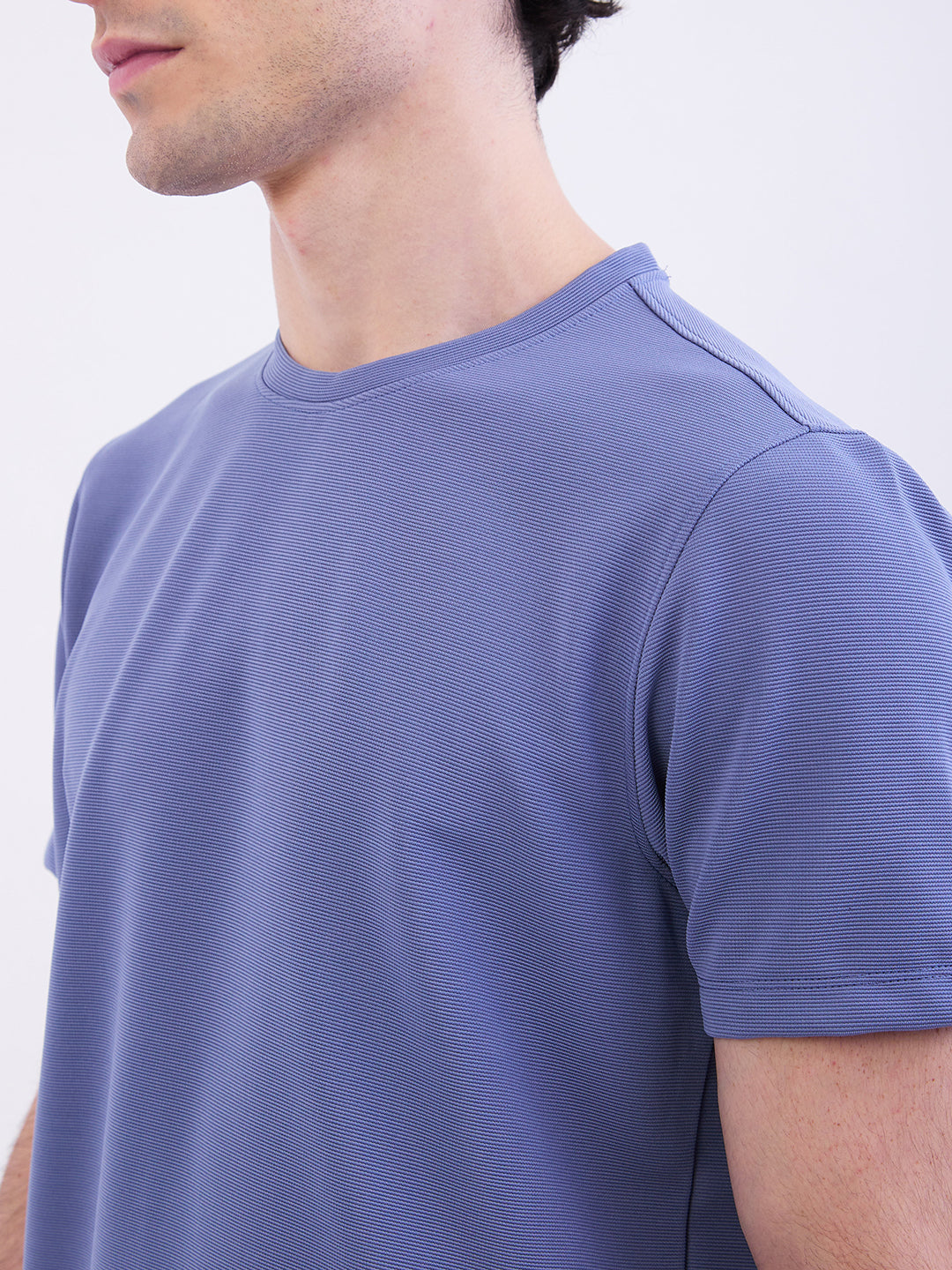 Spykar Air Force Blue Slim Fit Casual T-Shirt For Men
