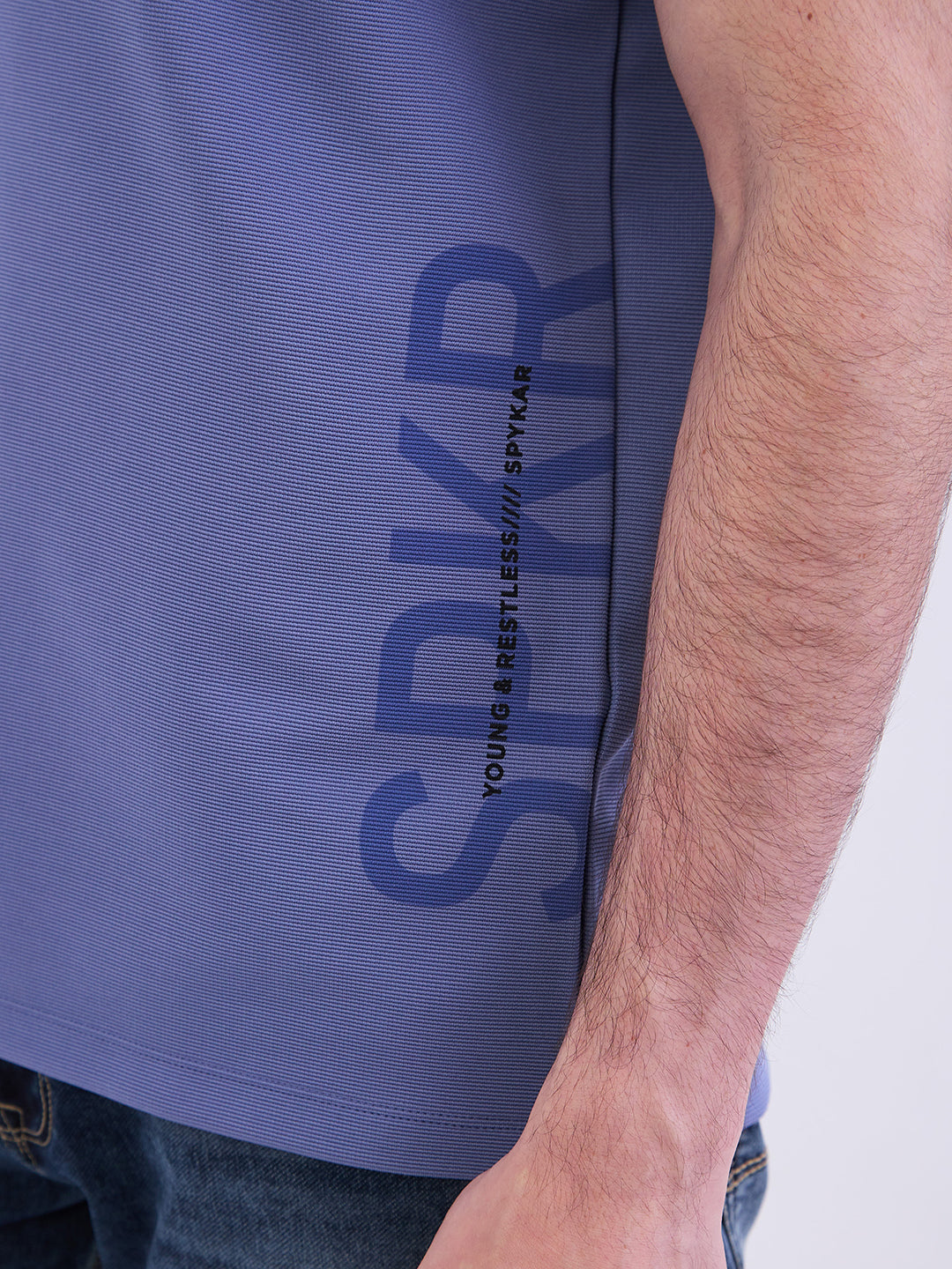 Spykar Air Force Blue Slim Fit Casual T-Shirt For Men