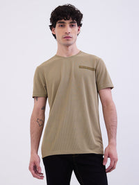 Men T-Shirt Green Slim Fit