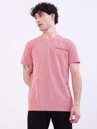 Men T-Shirt Pink Slim Fit