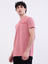 Men T-Shirt Pink Slim Fit