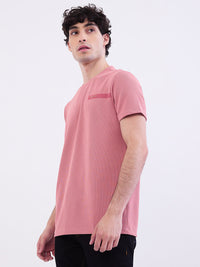 Men T-Shirt Pink Slim Fit