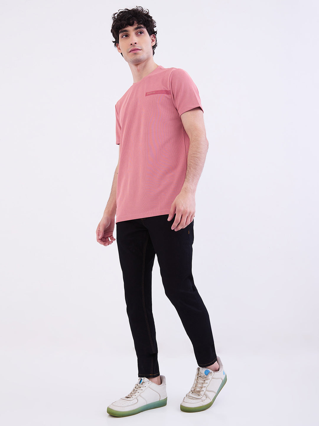 Men T-Shirt Pink Slim Fit