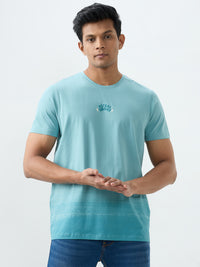 Men T-Shirt Blue Slim Fit