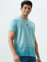 Men T-Shirt Blue Slim Fit