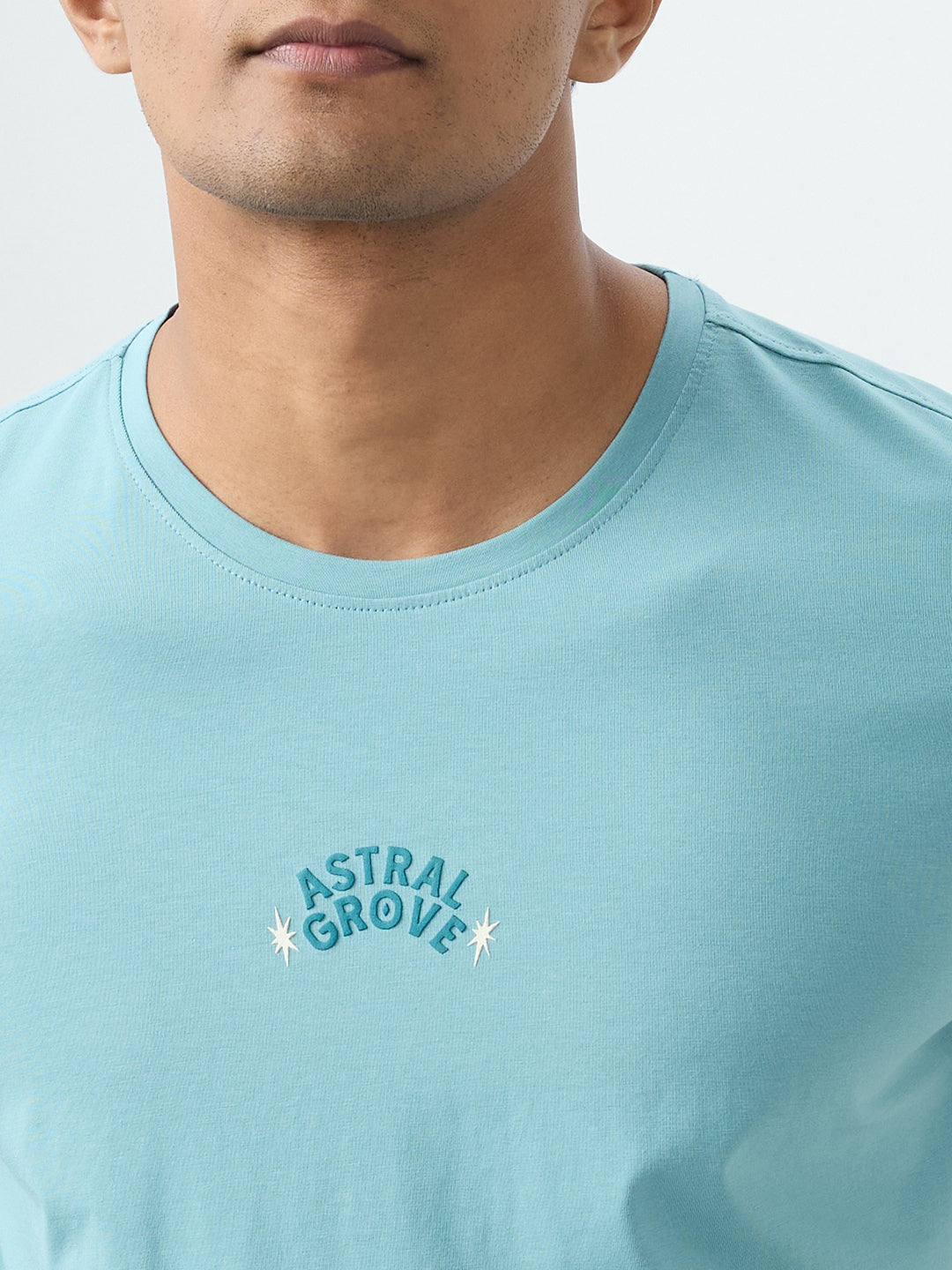 Spykar Cameo Blue Slim Fit T-Shirts For Men