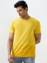 Men T-Shirt Yellow Slim Fit