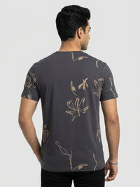 Men T-Shirt PRINT Black Regular Fit