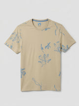 Men T-Shirt PRINT Beige Regular Fit
