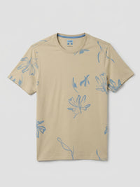 Men T-Shirt PRINT Beige Regular Fit