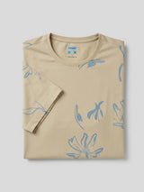 Men T-Shirt PRINT Beige Regular Fit