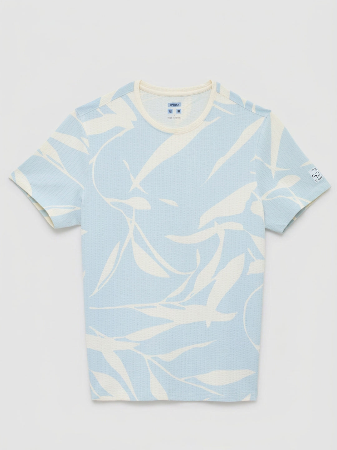 Men T-Shirt PRINT Blue Regular Fit