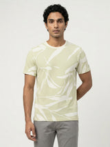 Men T-Shirt PRINT Green Regular Fit