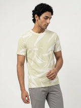 Men T-Shirt PRINT Green Regular Fit
