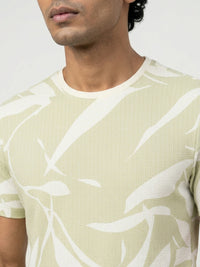 Men T-Shirt PRINT Green Regular Fit