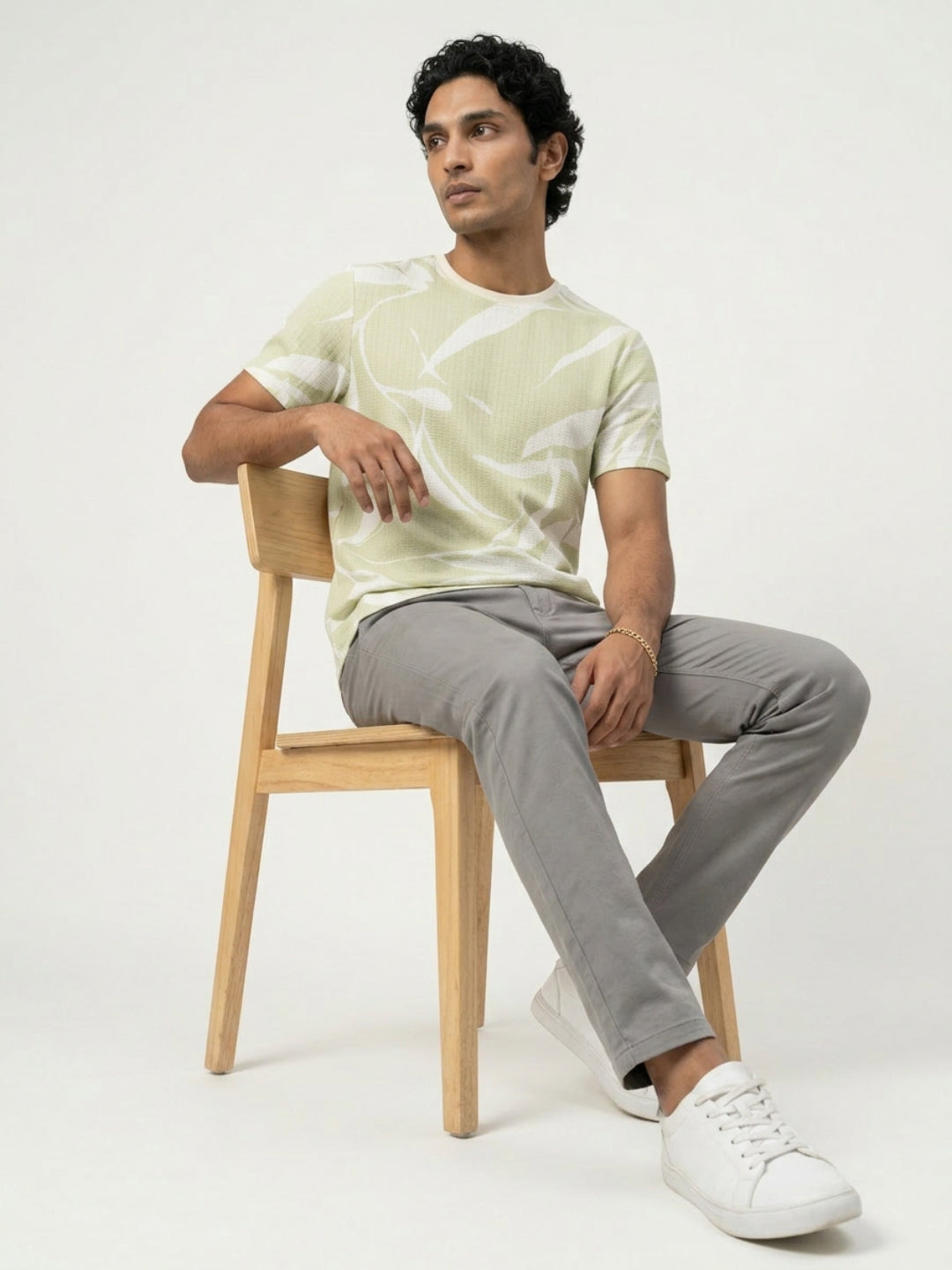 Men T-Shirt PRINT Green Regular Fit