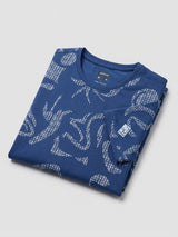 Men T-Shirt PRINT Blue Regular Fit