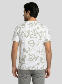 Men T-Shirt PRINT White Regular Fit